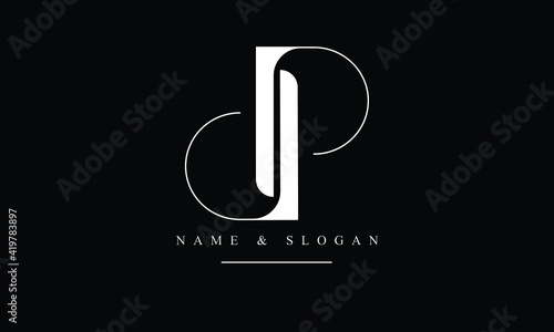 Fotografie PD, DP, P, D abstract letters logo monogram