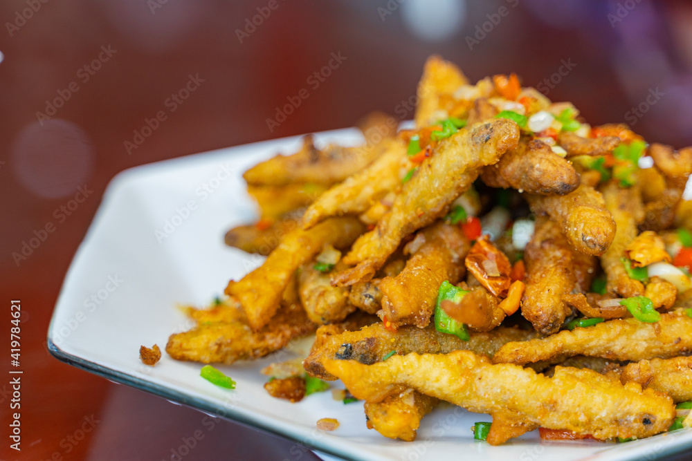 Fried fish with pepper, traditional Anhui cuisine in China. Fried fish with pepper, traditional Anhui cuisine in China.