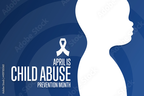 April is National Child Abuse Prevention Month. Holiday concept. Template for background, banner, card, poster with text inscription. Vector EPS10 illustration.