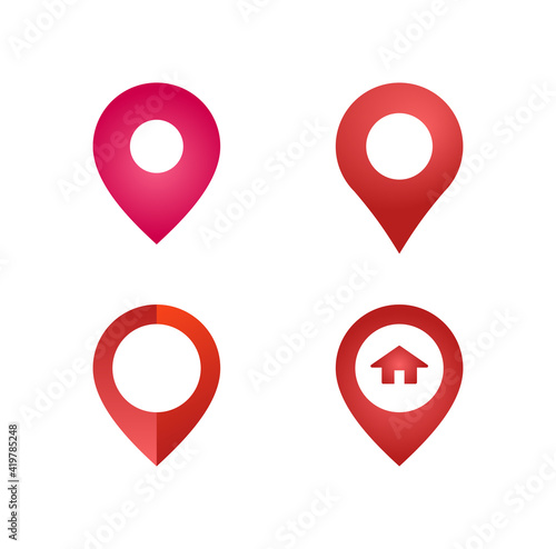 pin marker red gps icon vector