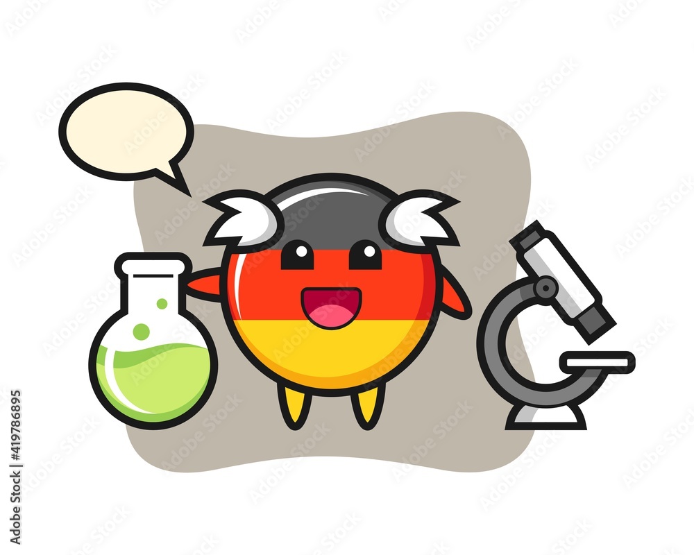 Mascot character of germany flag badge as a scientist Mascot character of germany flag badge as a scientist