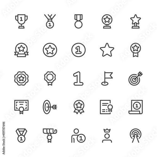 Reward, Award, Success, Achievement. Simple Interface Icons. Editable Stroke. 32x32 Pixel Perfect.