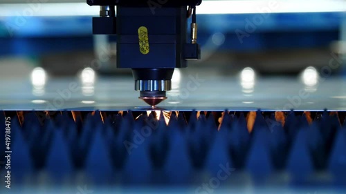 Modern laser cutting of metal on automatic equipment.