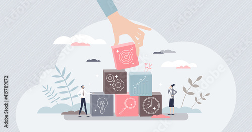 Objective for business as successful target aim results tiny person concept