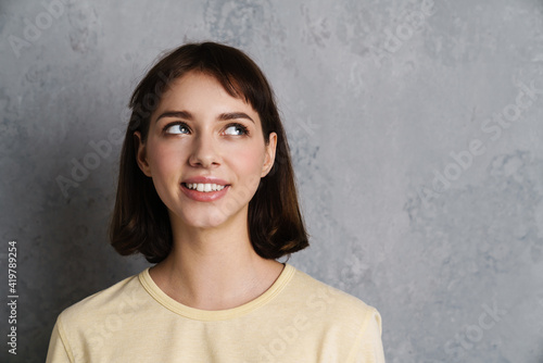 Portrait of a beautiful young girl in casual clothes