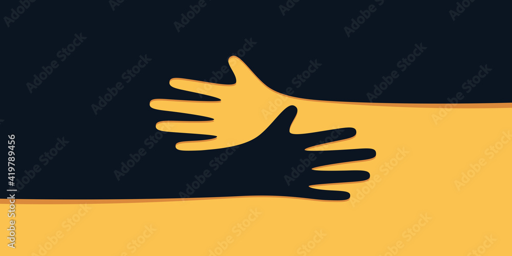 Fototapeta premium Hands hugs simple vector illustration