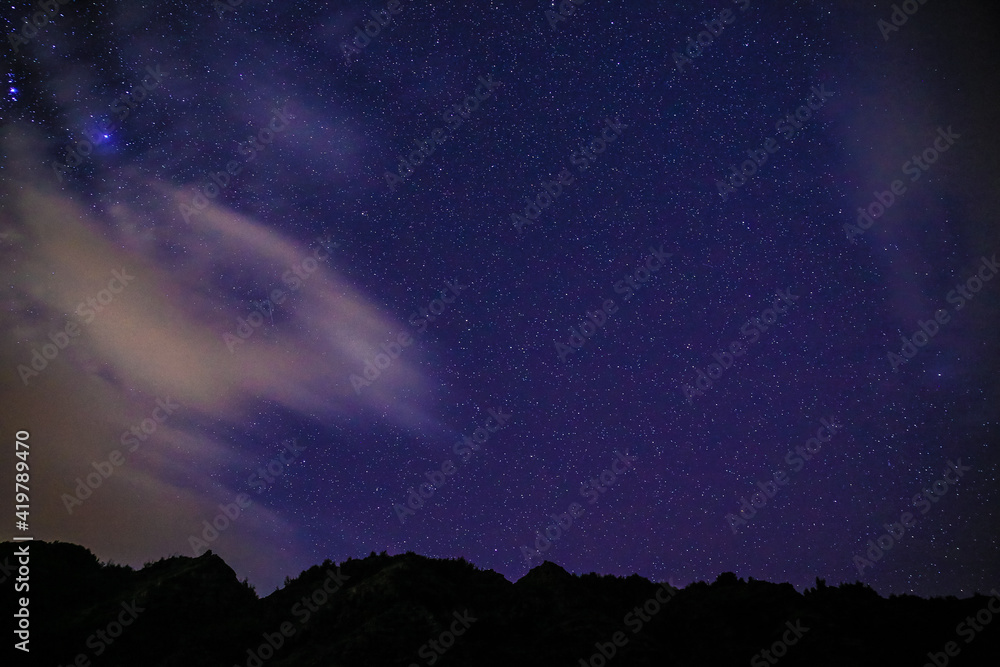 Starry sky milky way oahu hawaii