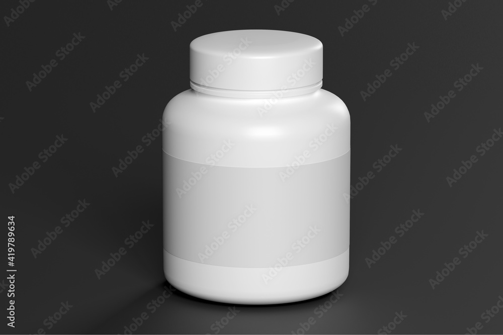 Mock up view of a vitamin container - 3d rendering Mock up view of a vitamin container - 3d rendering