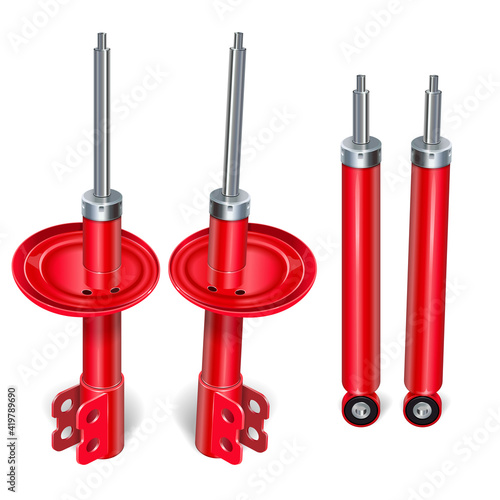 Vector Red Damper Struts with Shock Absorbers