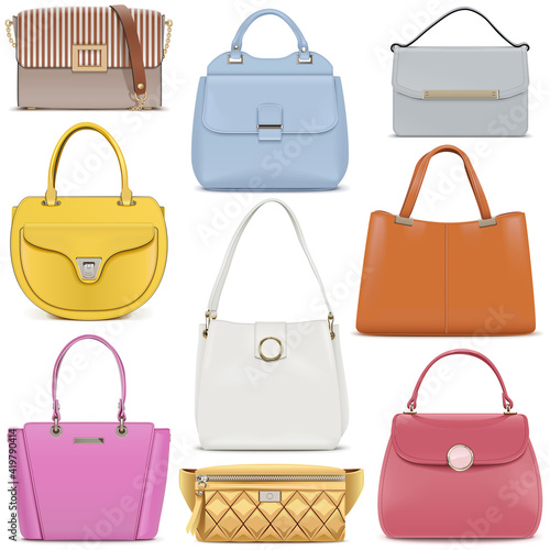 Vector Fashion Female Handbags Set 2