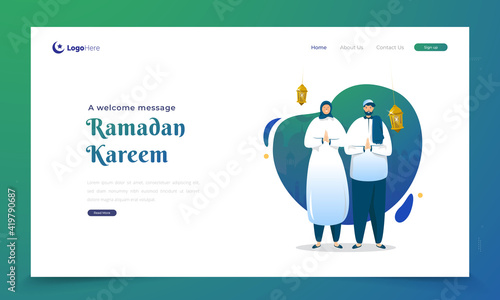 Happy Ramadan Kareem greetings illustration concept