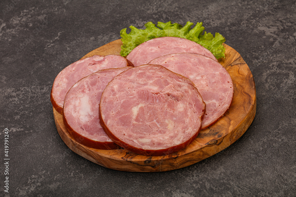 Slices of pork meat ham Slices of pork meat ham