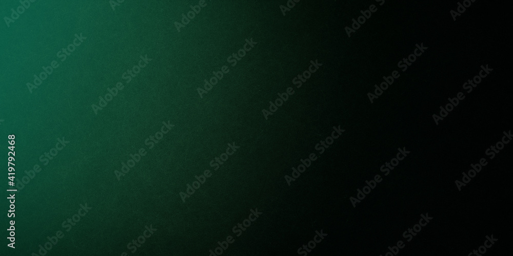 Elegant dark emerald green background with black shadow border and old vintage grunge texture design
