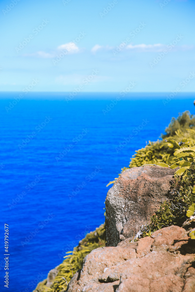 Makapuu Point Lighthouse Trail, East Oahu coast, Hawaii
