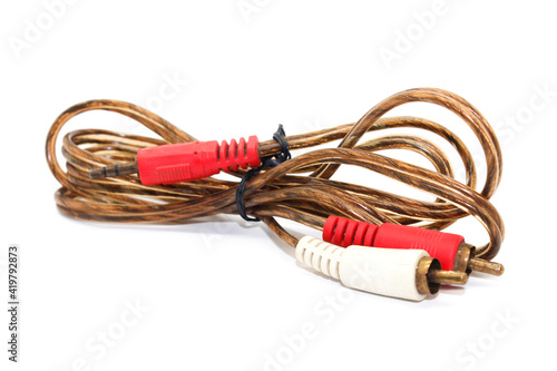 A picture of audio cable isolated on white background