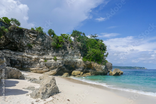 Romantic exotic paradise Kerewe beach on the southern rocky coastline of Sumba island, East Nusa Tenggara, Indonesia