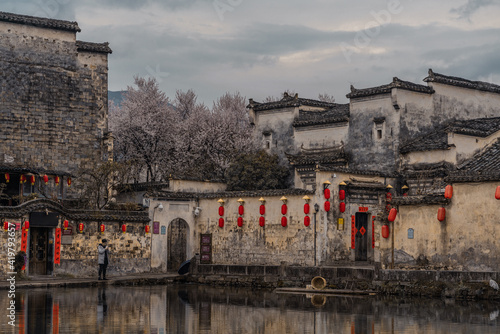 Hongcun village, a historic Chinese village in Anhui province, China. photo