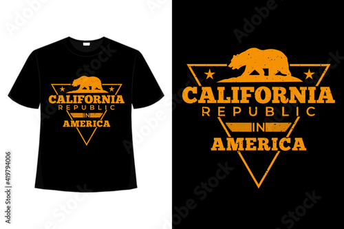 T-shirt california republic america bear vintage style