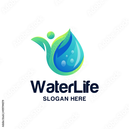 water life logo design vector illustration