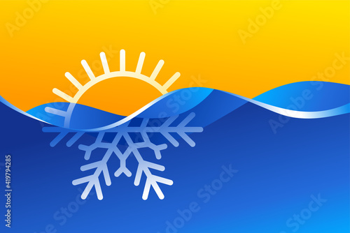 Climat change and control - sun and snowflake 