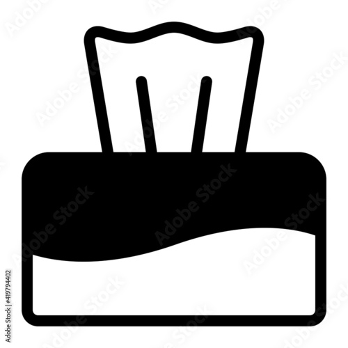 Tissue paper icon with glyph style. Suitable for website design, logo, app and UI.