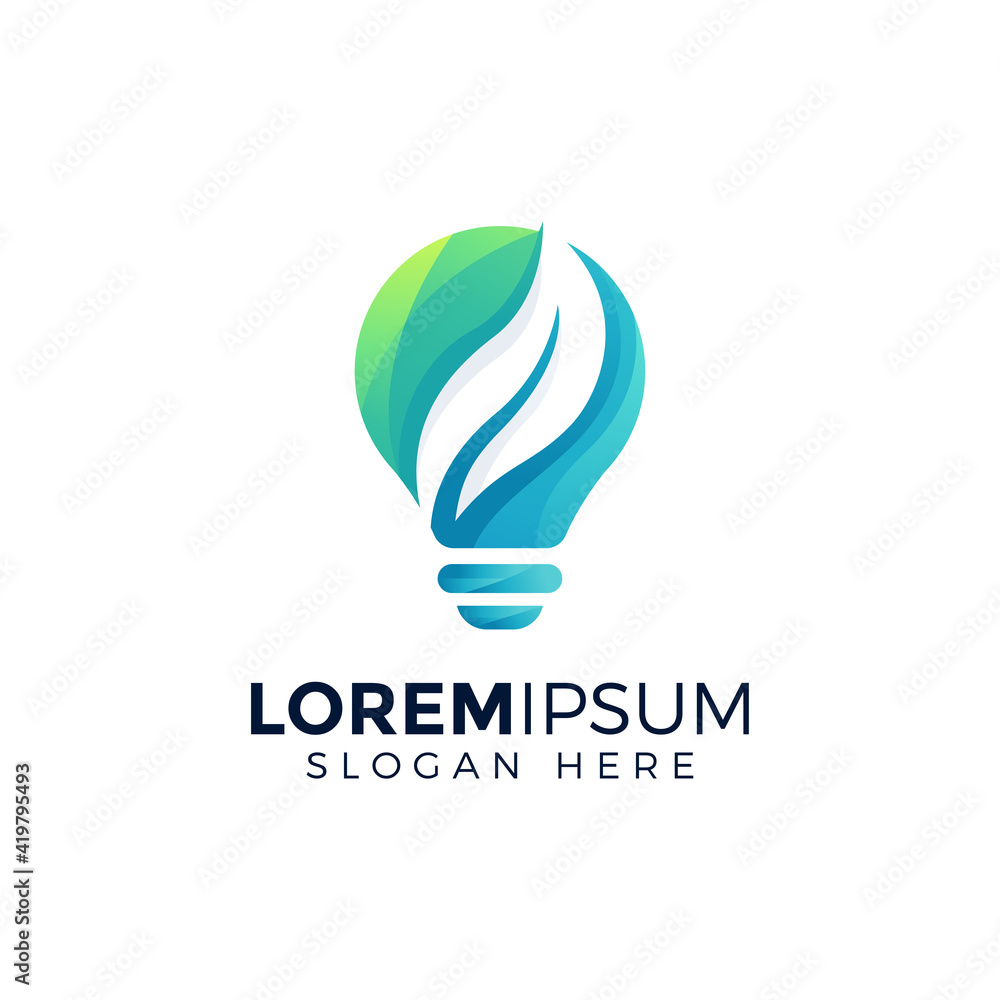 leaf bulb logo, ecology leaf bulb energy logo design vector illustration leaf bulb logo, ecology leaf bulb energy logo design vector illustration