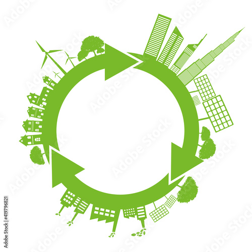 Ecology concept and Environmental ,Banner design elements for sustainable energy development, Vector illustration