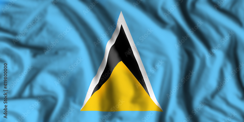 Saint Lucia flag realistic waving Saint Lucia flag realistic waving