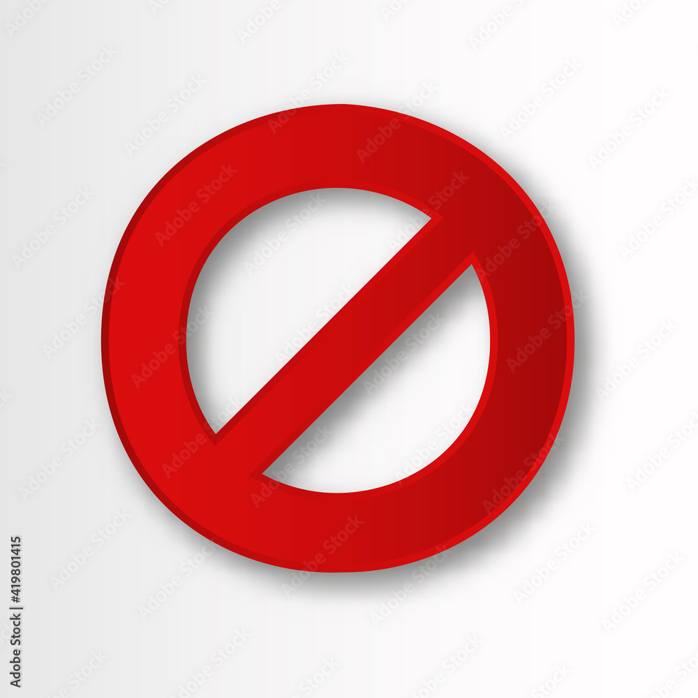 Banned circle with line. Red rounded prohibition sign with warning danger limitation. Banned circle with line. Red rounded prohibition sign with warning danger limitation.