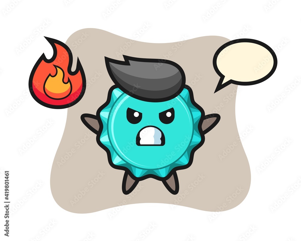 bottle cap character cartoon with angry gesture bottle cap character cartoon with angry gesture