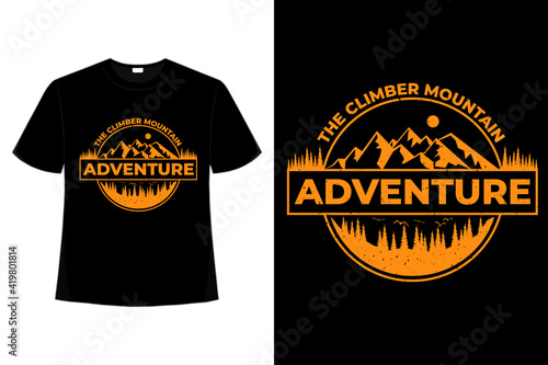 T-shirt adventure mountain pine climber vintage