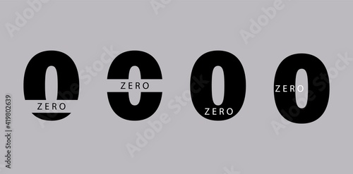 Black zero with inserts clipart. Arithmetic symbol of trade white maximum marketing discount.