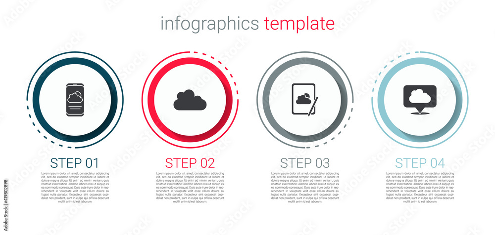 Set Weather forecast, Cloud, and Location cloud. Business infographic template. Vector. Set Weather forecast, Cloud, and Location cloud. Business infographic template. Vector.