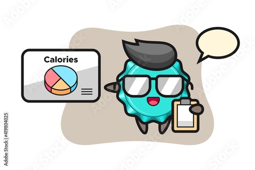 Illustration of bottle cap mascot as a dietitian