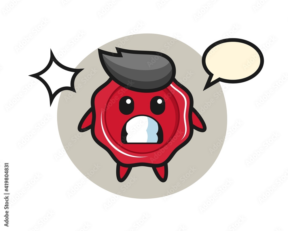 Sealing wax character cartoon with shocked gesture Sealing wax character cartoon with shocked gesture
