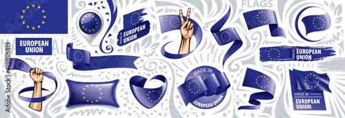 European union flag, vector illustration on a white background