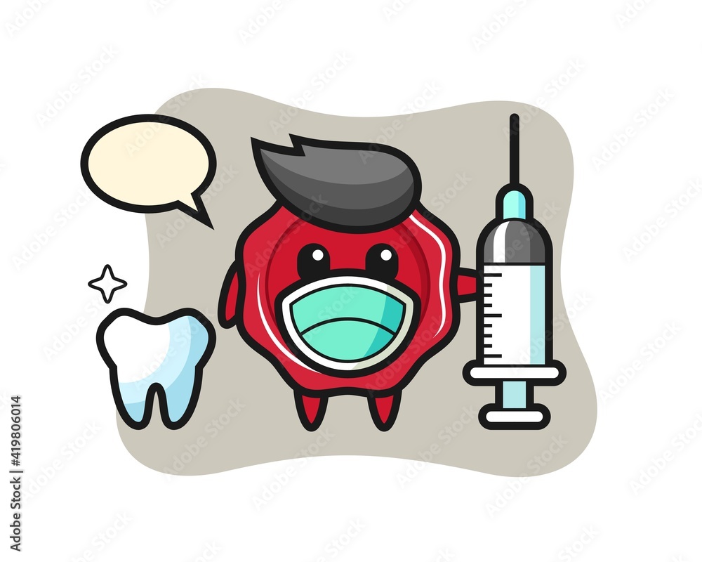 Mascot character of sealing wax as a dentist Mascot character of sealing wax as a dentist
