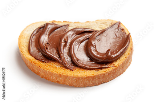 toasted bread with chocolate hazelnut cream