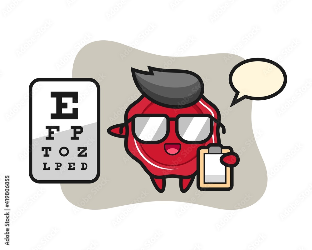 Illustration of sealing wax mascot as a ophthalmology Illustration of sealing wax mascot as a ophthalmology