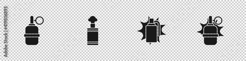 Set Hand grenade, , and icon. Vector.