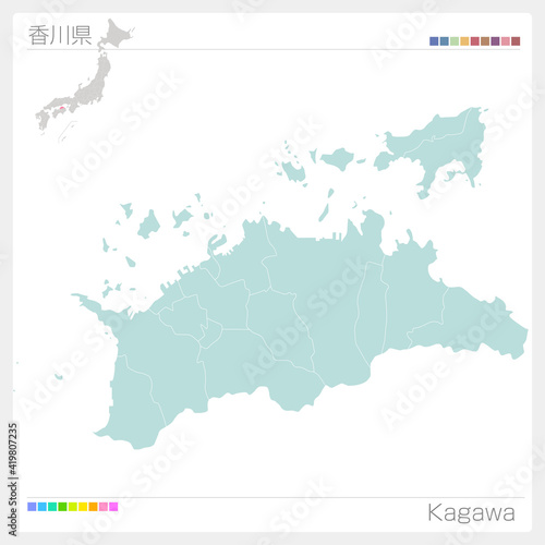 香川県の地図・kagawa（市町村・区分け）