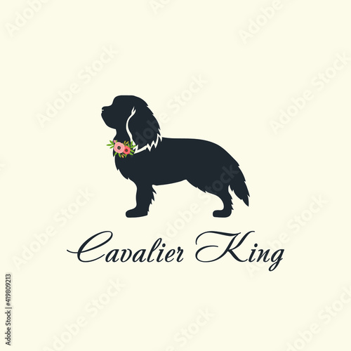 Cavalier king charles spaniel  logo design, Vector