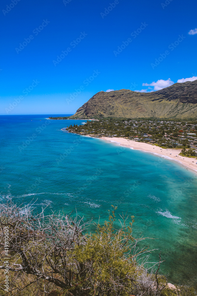 Beach, Mauna Lahilahi, Makaha, West coast of Oahu island, Hawaii 
