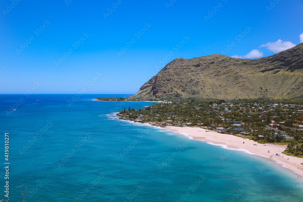 Beach, Mauna Lahilahi, Makaha, West coast of Oahu island, Hawaii 
