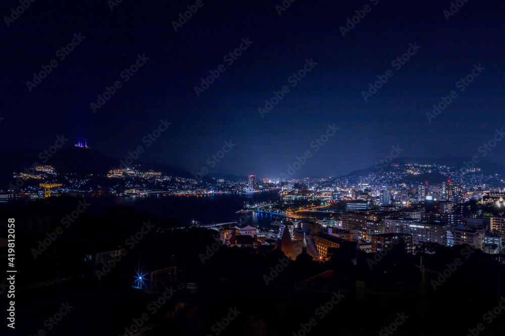 Fototapeta premium グラバースカイロードからの長崎市街地夜景