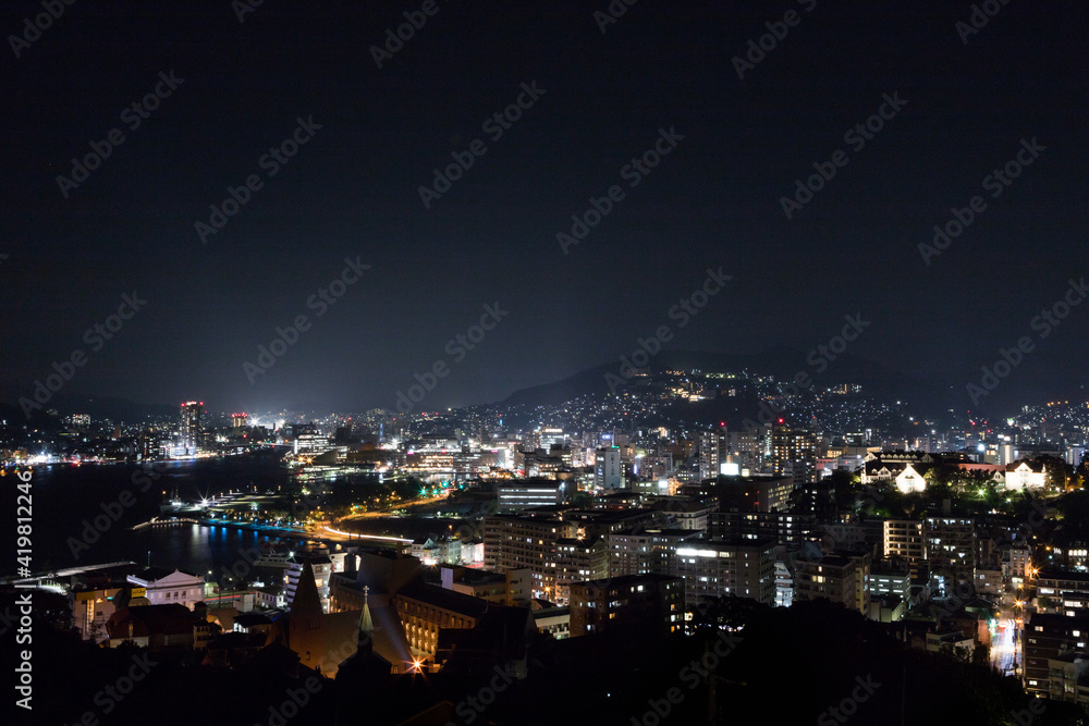 Fototapeta premium グラバースカイロードからの長崎市街地夜景