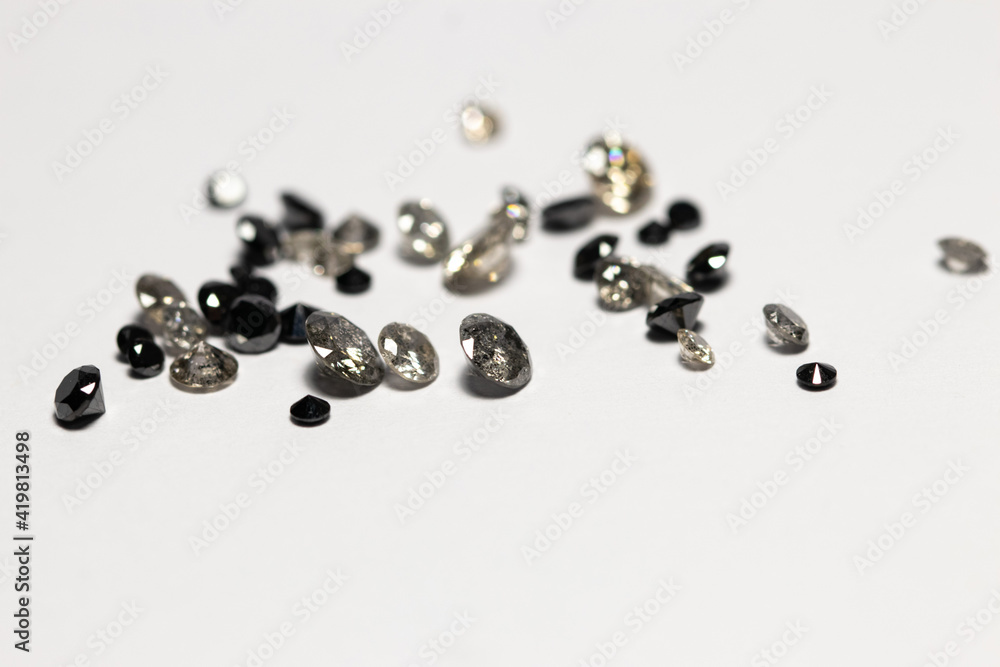 Natural Salt and Pepper Diamonds. Brilliant Cut Gemstones. Faceted. Precious stones Natural Salt and Pepper Diamonds. Brilliant Cut Gemstones. Faceted. Precious stones
