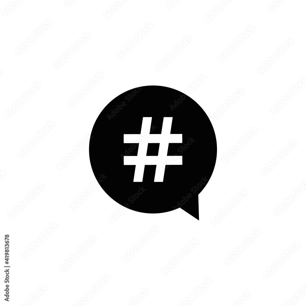 Fototapeta premium Hashtag in circle icon isolated