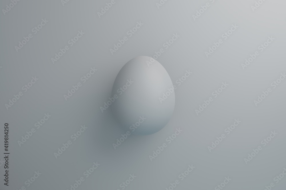 Grey egg on a grey background. Concept holiday illustration in trendy colors Grey egg on a grey background. Concept holiday illustration in trendy colors