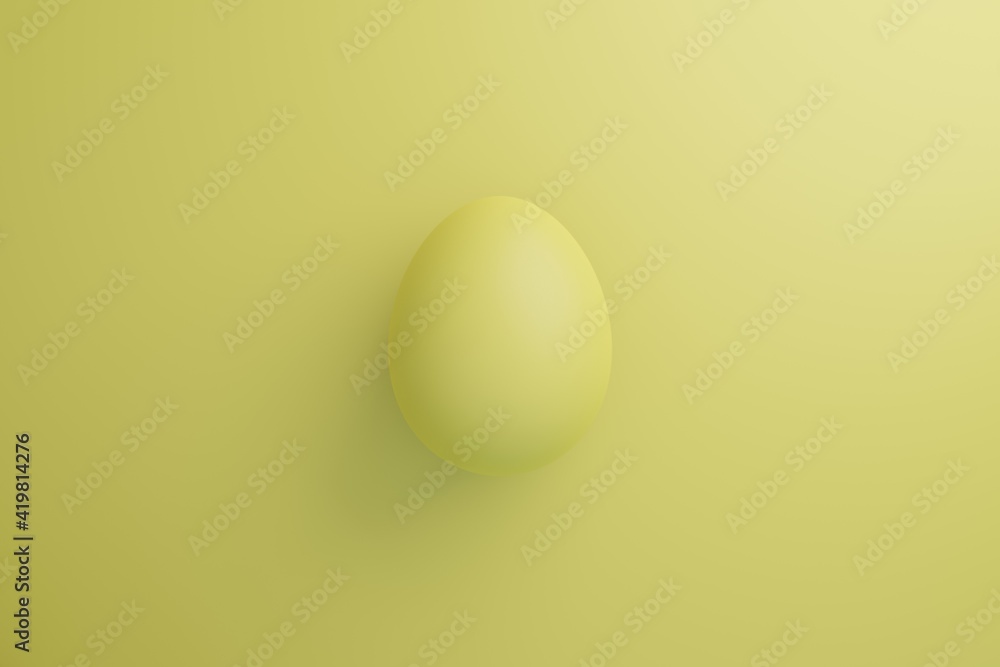 Yellow egg on a yellow background. Concept holiday illustration in trendy colors Yellow egg on a yellow background. Concept holiday illustration in trendy colors